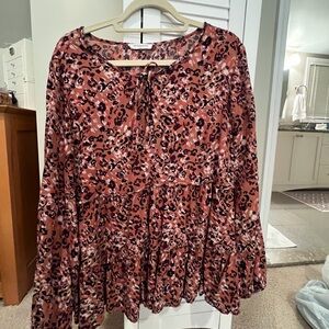 Beach Lunch Lounge Women's Leopard Print Blouse L